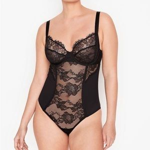 NWT Victoria’s Secret Fabulous Full Cup Sheer Lace Teddy Curvy Medium